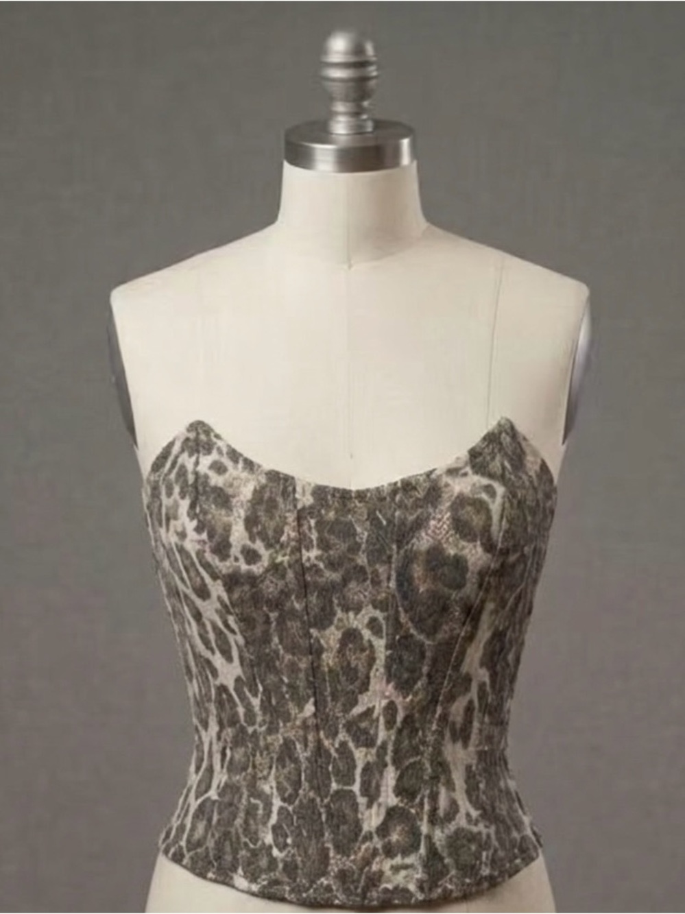 Fashion Nova Brown Leopard Print Strapless Corset Bustier Top Y2K McBling M